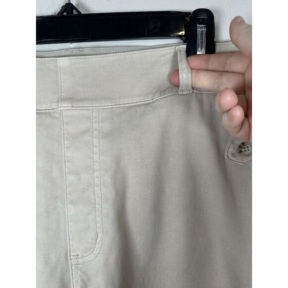 SPANX Stretch Twill Cropped Wide Leg size 2XL in Bone Beige Khaki Pants 20312R - Picture 4 of 9